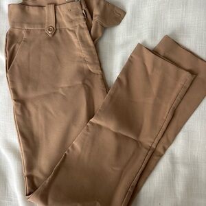 Papaya Tailored Straight-Leg Trousers in Cognac